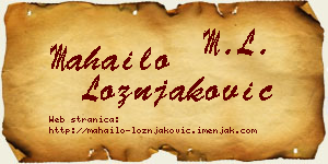 Mahailo Ložnjaković vizit kartica
